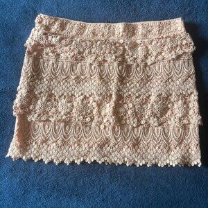 american eagle pink lace mini bodycon skirt
